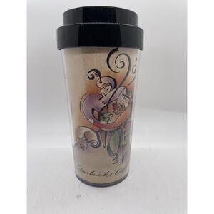 VINTAGE Starbucks Coffee Tumbler Mug With Lid - Couple in Cafe With Dog Classic